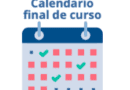 Calendario final de curso